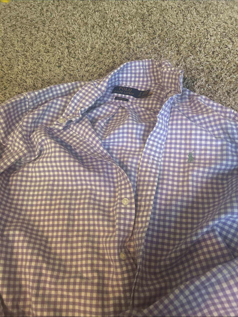 Polo by Ralph Lauren Lavender Gingham Button-Down Shirt